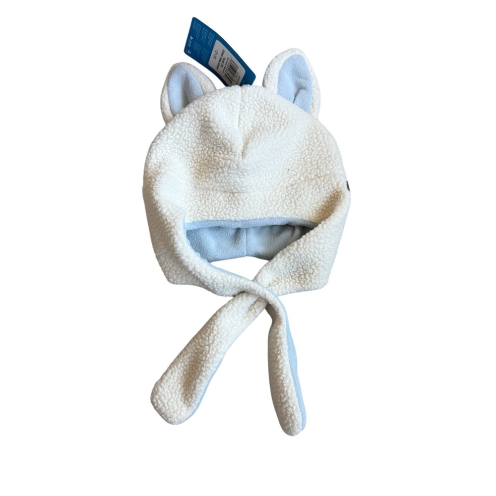 NWT Columbia White and Blue Kids Ear Hat